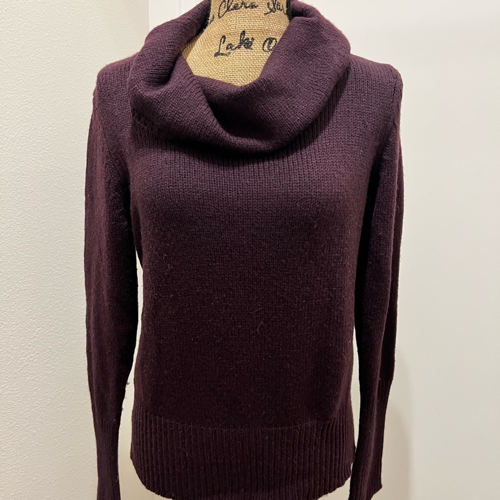 LOFT Deep Purple Cowl Neck Sweater